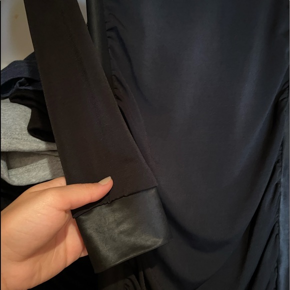 Submarine girls black long sleeve dress with faux leather details - Picture 4 of 7